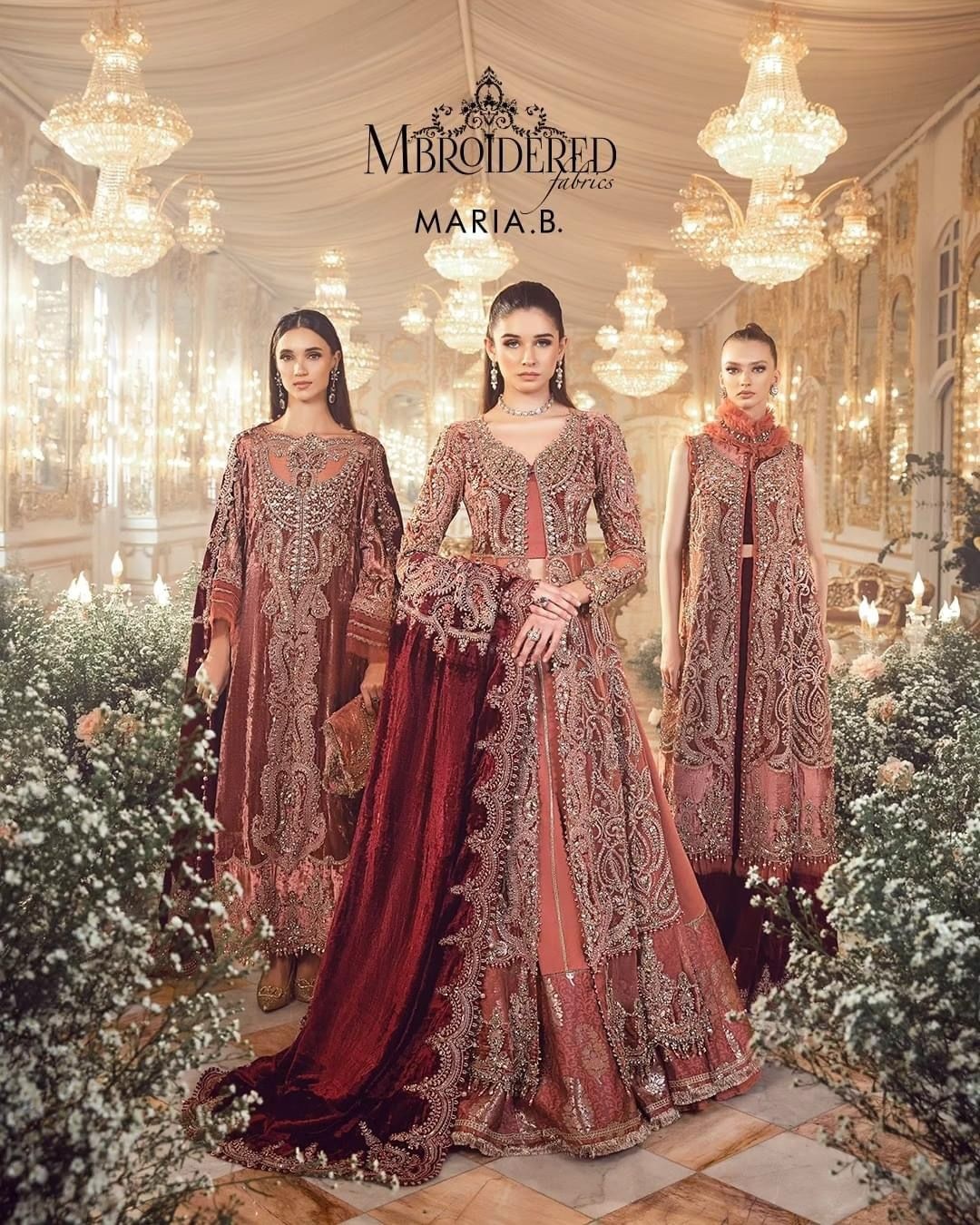 Salmon Pink BD pakistani fashion outfit in pink tones.